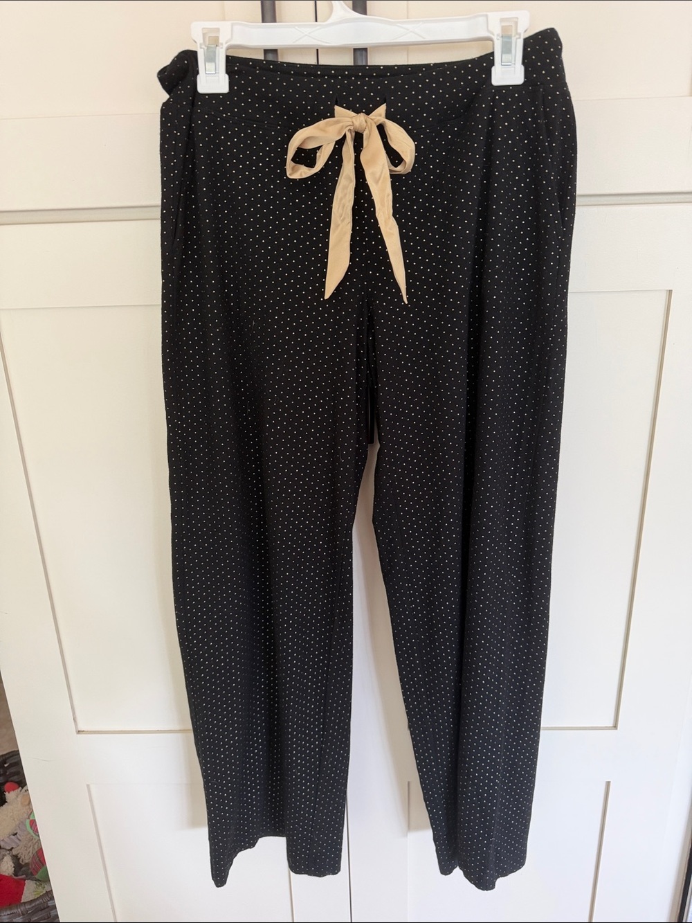 Soma Black with Gold Polka Dots Pajama Bottoms